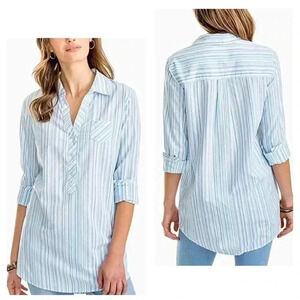 Southern Tide Blue Stripe Seer Sucker Tunic Size Medium